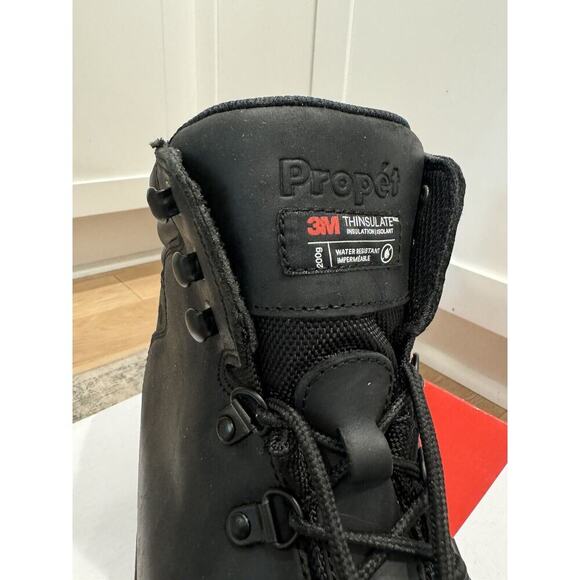 NEW Propet Mens Blizzard Mid Lace Leather Boot M3789 Black Size 11.5 X-wide 200g - Picture 4 of 11